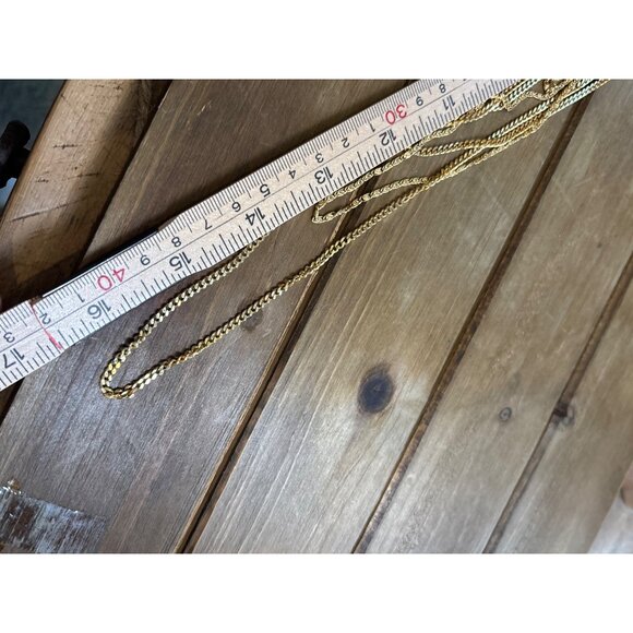 Vintage Gold-Tone Multi-Strand Chain Necklace With Decorative Clasp - Picture 9 of 13